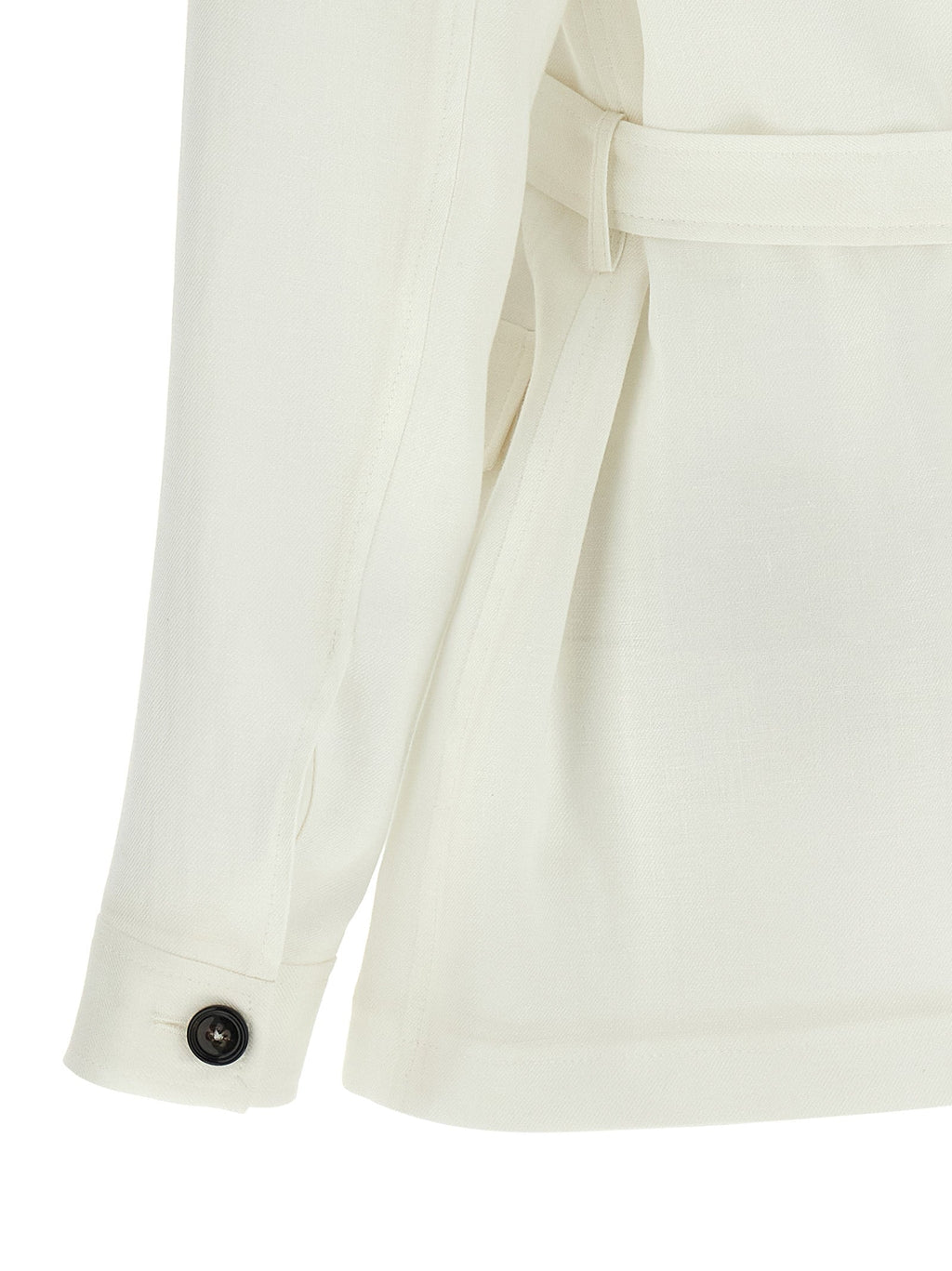Tagliatore White Linen Shell Jacket