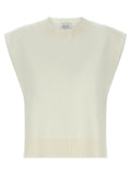 BE YOU White Cashmere Sleeveless Jacket