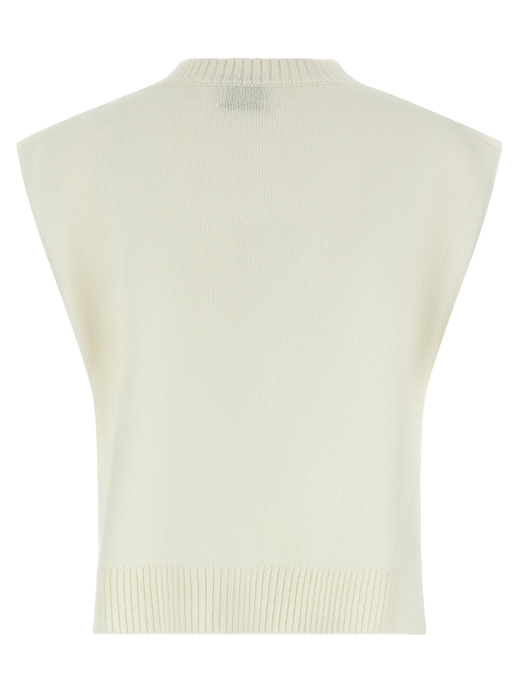 BE YOU White Cashmere Sleeveless Jacket
