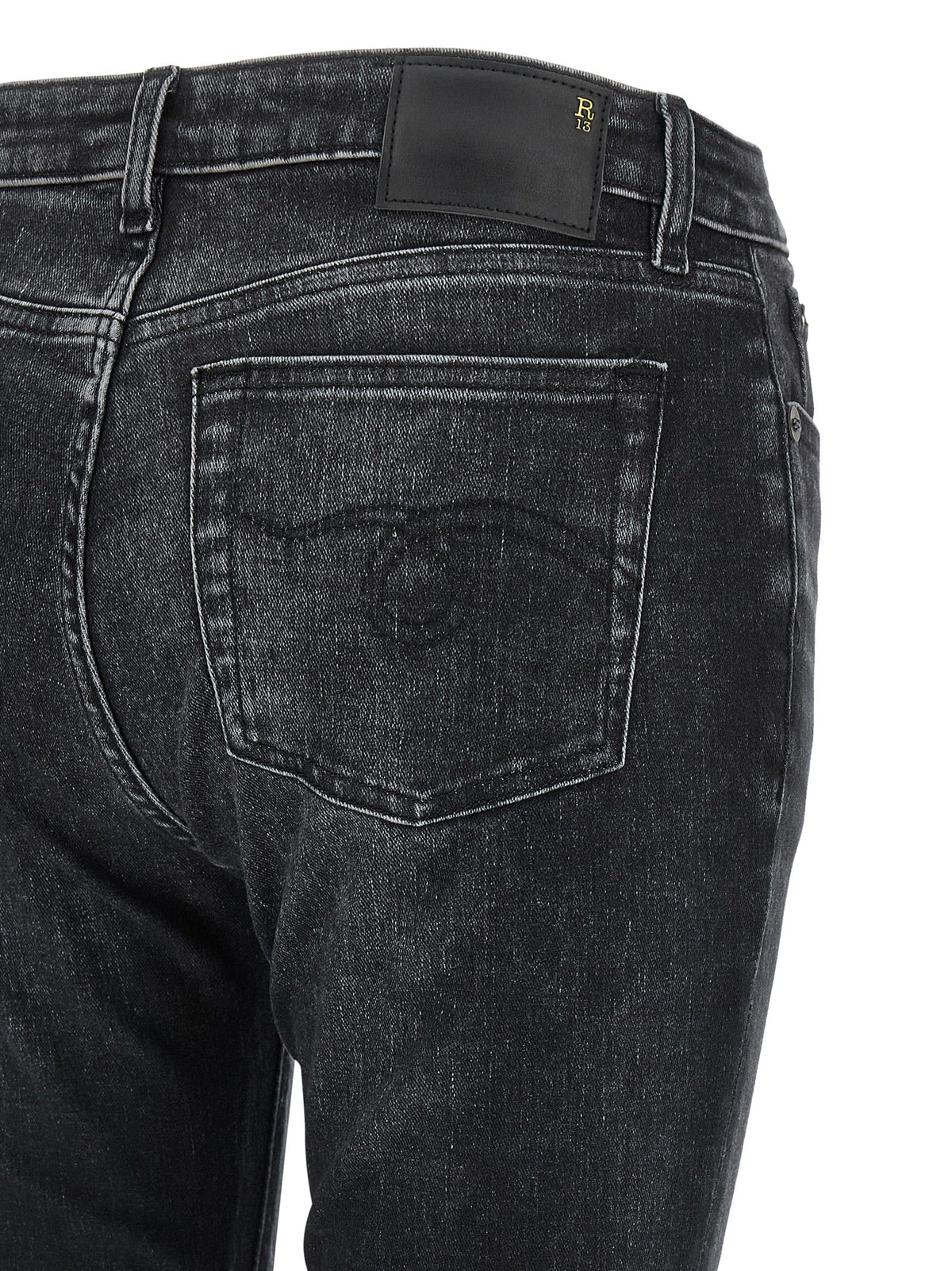 R13 Black Cotton Jeans Denim