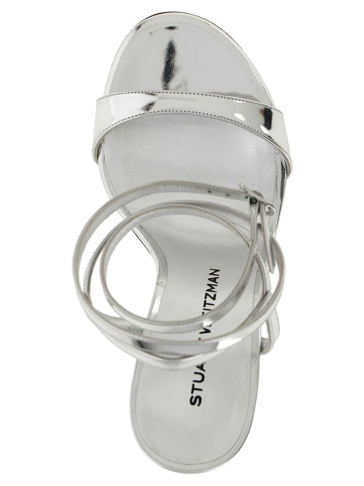 Stuart Weitzman Silver Polyethylene Stiletto Heel Sandals