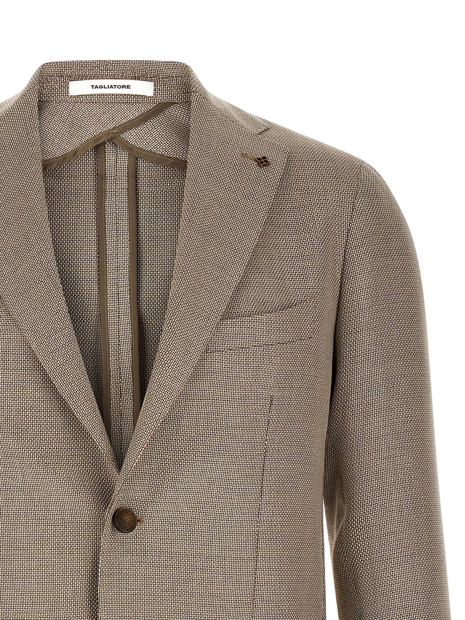 Tagliatore Brown Cotton Blazer