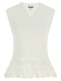 Ganni White Organic Cotton Sleeveless Jacket