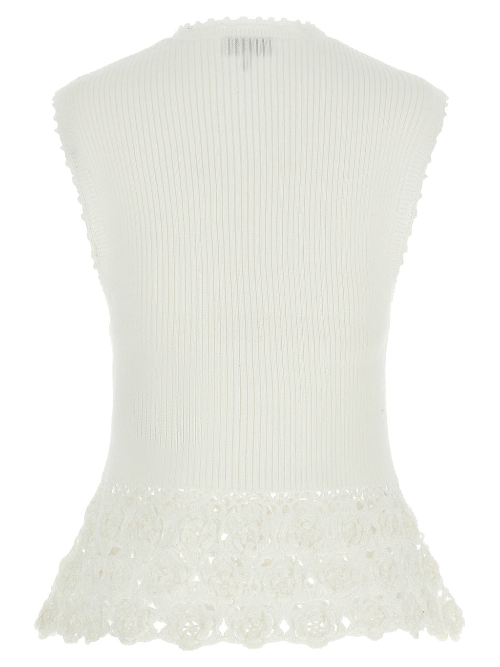 Ganni White Organic Cotton Sleeveless Jacket