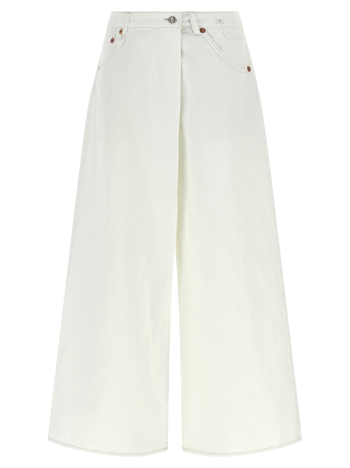 R13 White Cotton Jeans Denim