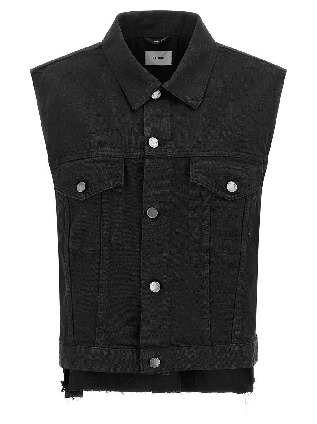 Haikure Black Cotton Sleeveless Jacket