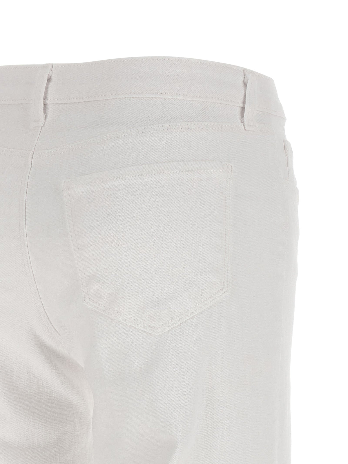 L'Agence White Cotton Straight-Leg Jeans