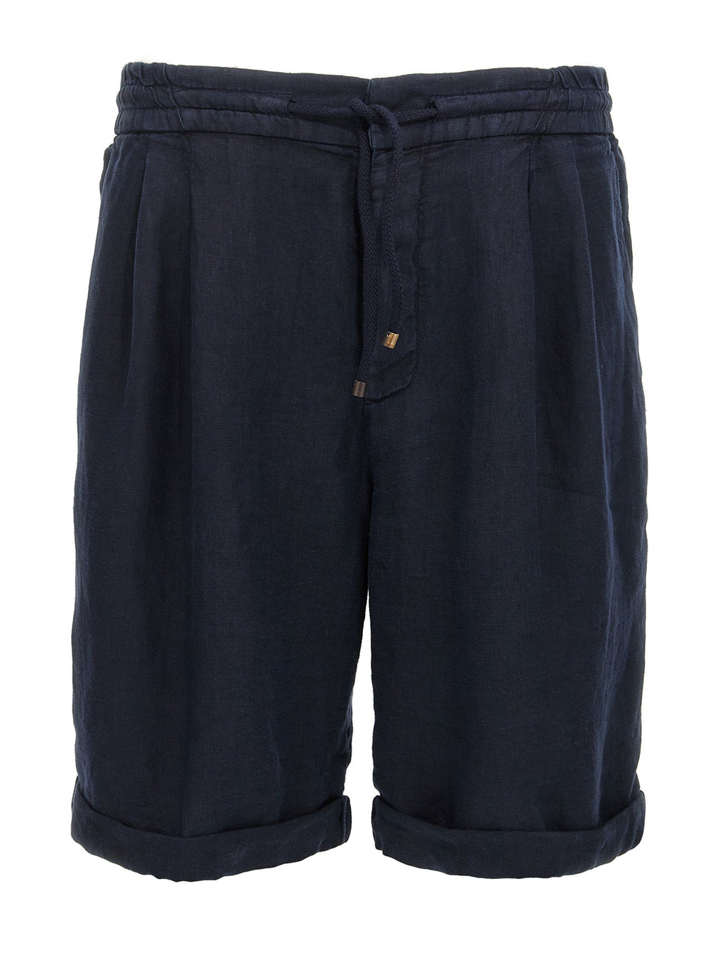 Brunello Cucinelli Blue Linen Bermuda Shorts