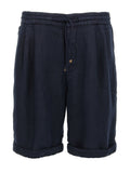 Brunello Cucinelli Blue Linen Bermuda Shorts