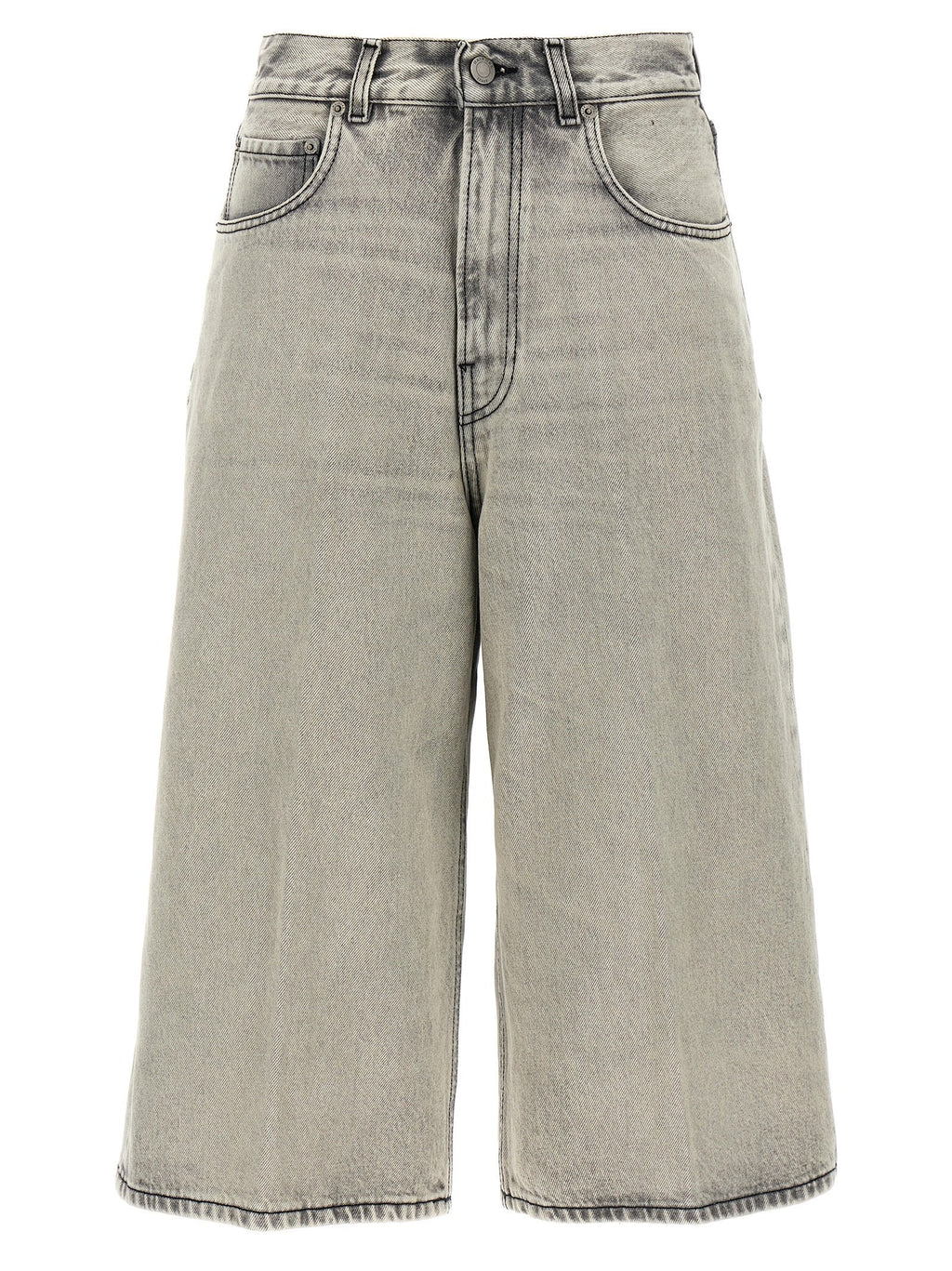 Haikure White Cotton Bermuda Shorts