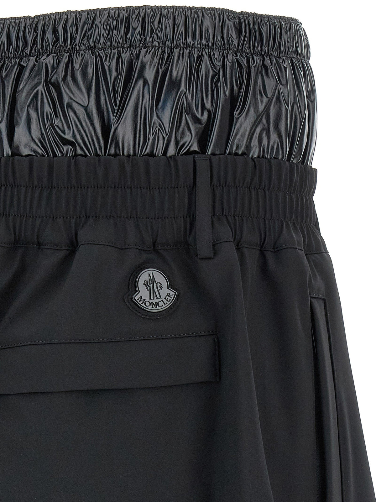 MONCLER GENIUS Black Polyamide Bermuda Shorts