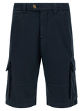 Brunello Cucinelli Blue Cotton Bermuda Shorts