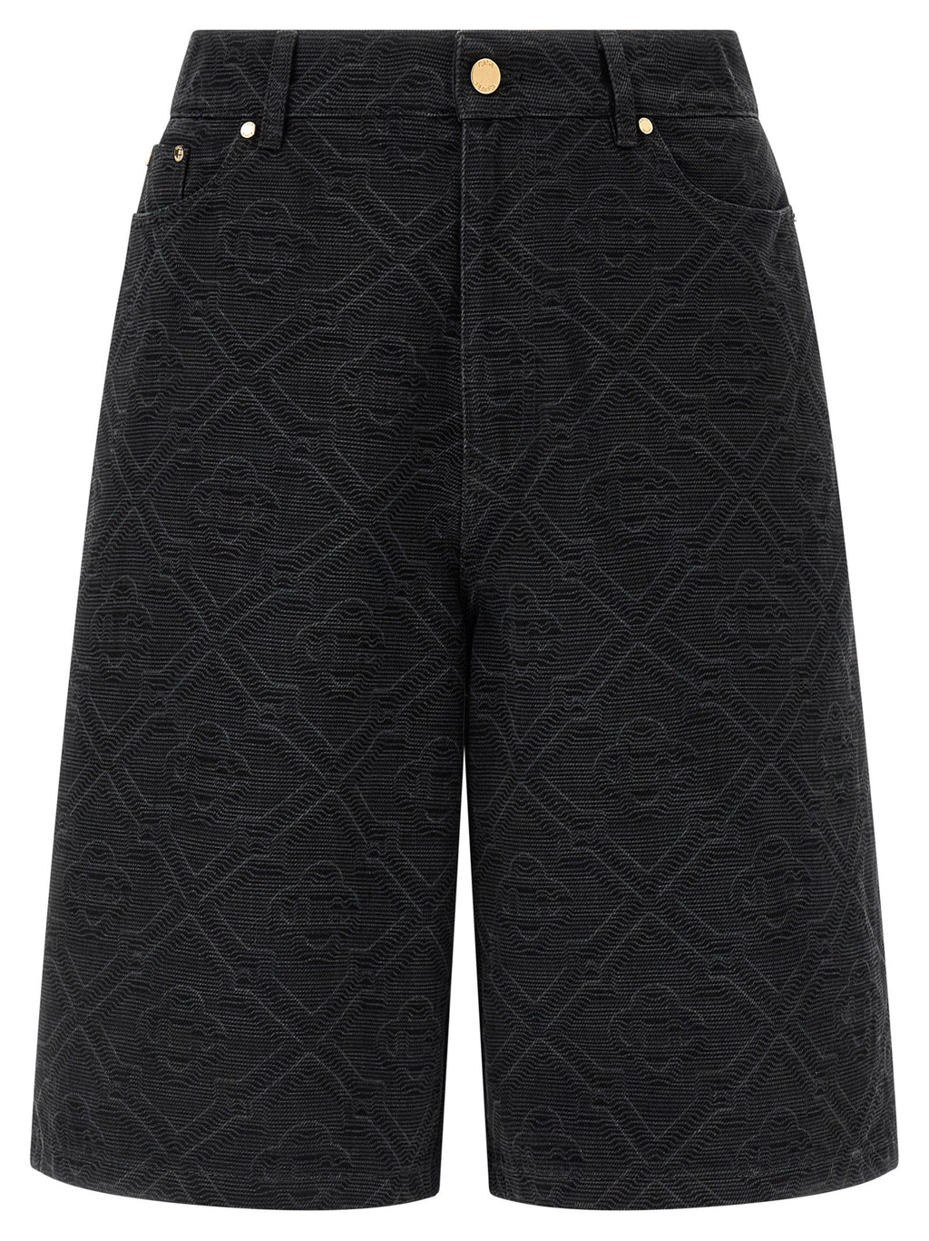 Casablanca Black Cotton Bermuda Shorts