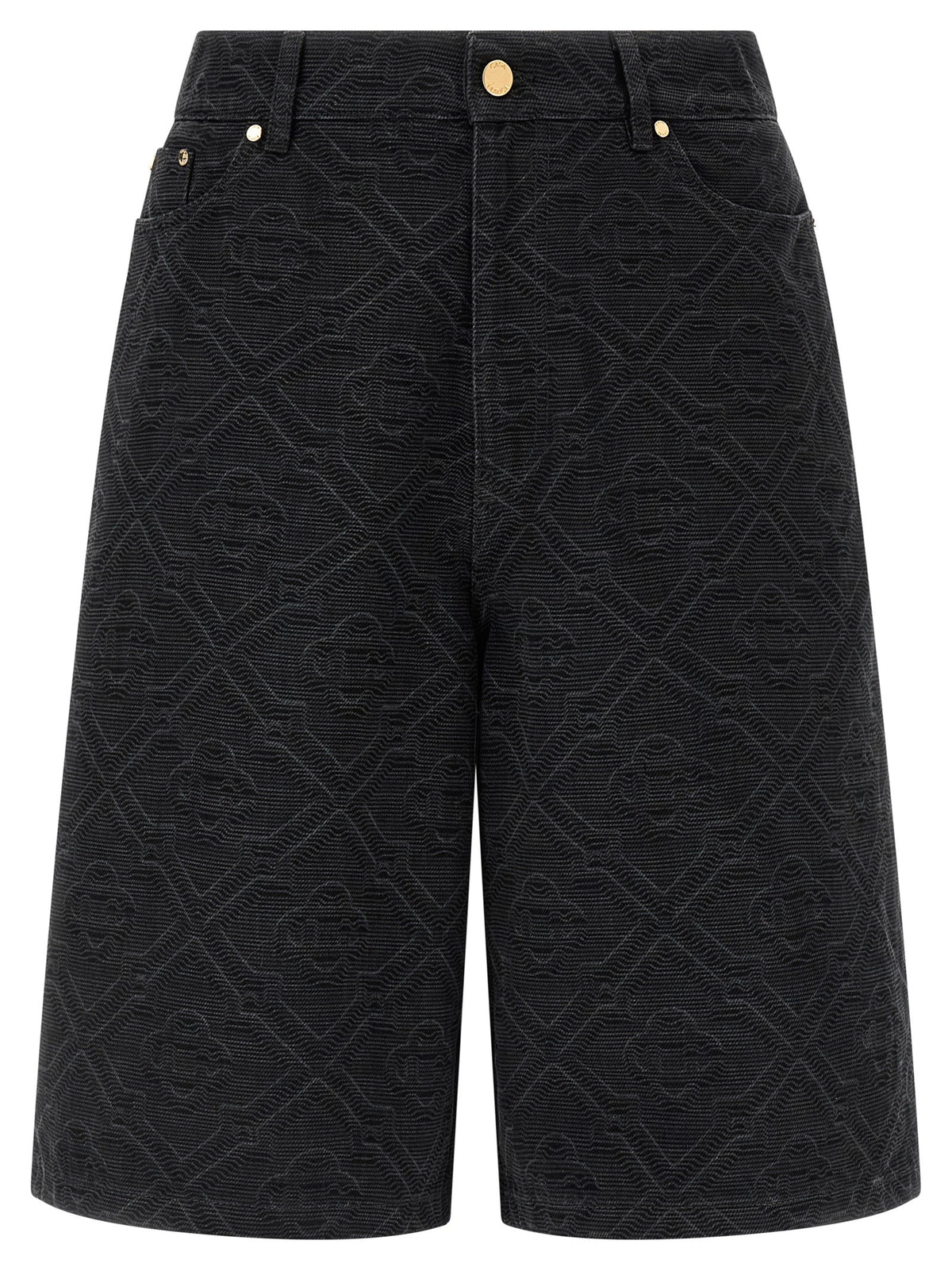 Casablanca Black Cotton Bermuda Shorts