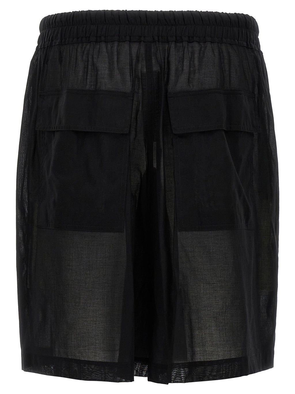 Rick Owens Black Cotton Bermuda Shorts