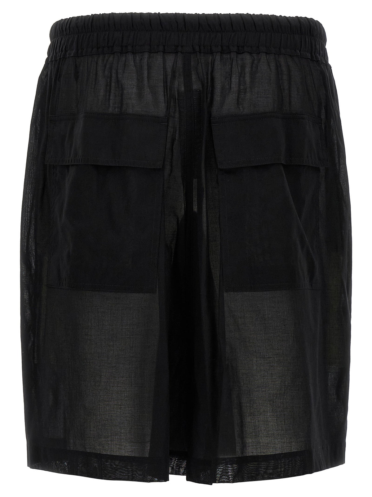Rick Owens Black Cotton Bermuda Shorts