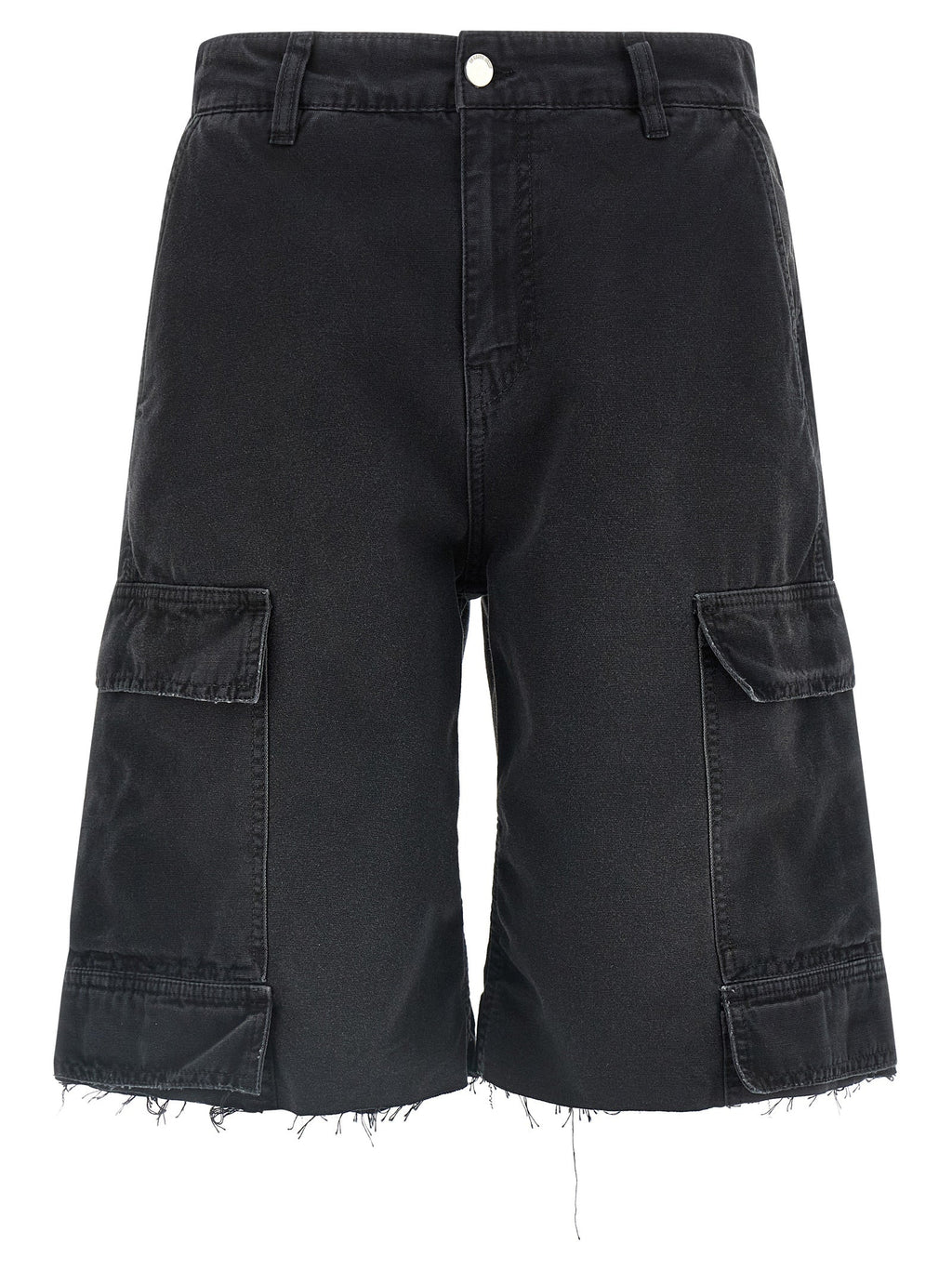 44 Label Group Black Cotton Bermuda Shorts