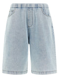 Entire Studios Blue Cotton Bermuda Shorts
