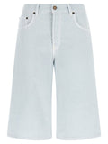 Haikure Blue Cotton Bermuda Shorts