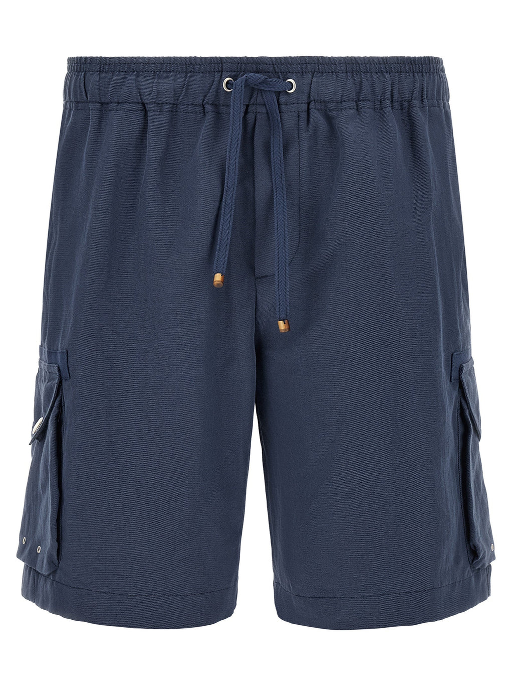 Brunello Cucinelli Blue Linen Bermuda Shorts