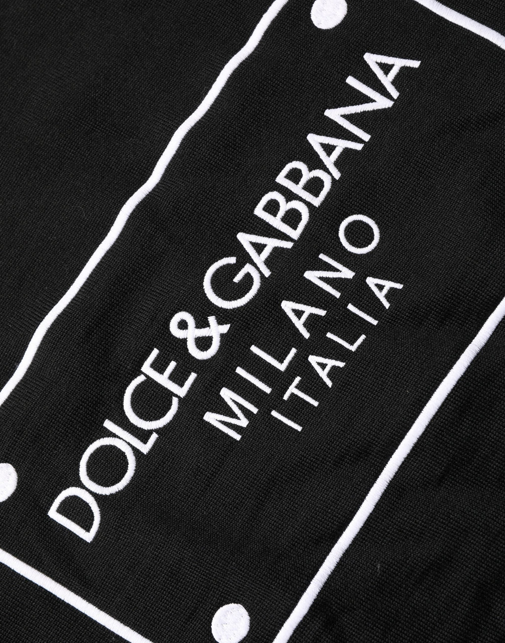 Dolce & Gabbana Black Graphic Logo Crew Neck Wool Pullover Sweater