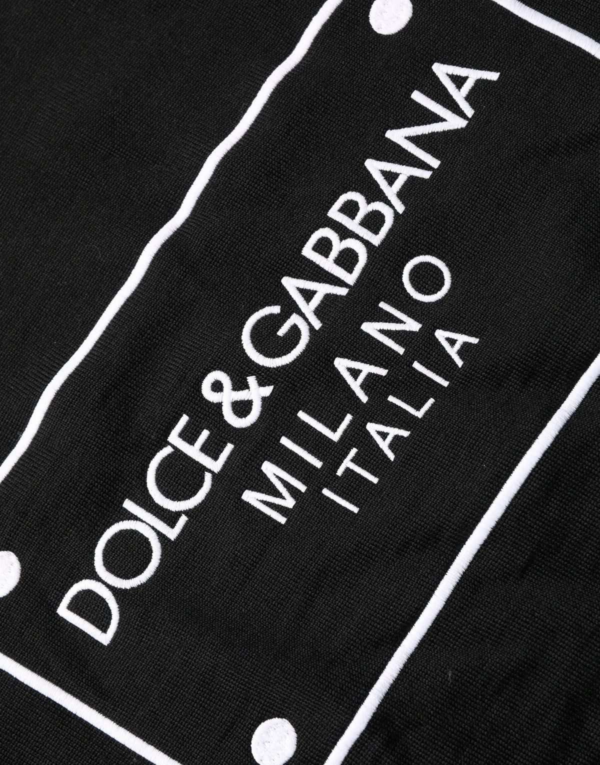 Dolce & Gabbana Black Graphic Logo Crew Neck Wool Pullover Sweater