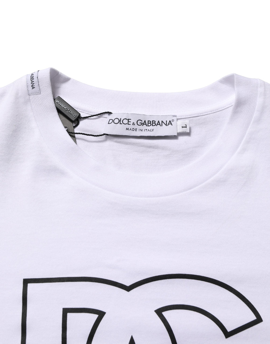 Dolce & Gabbana White DG Logo Print Short Sleeves Men T-shirt
