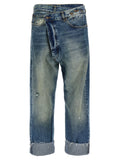 R13 Blue Cotton Straight-Leg Jeans