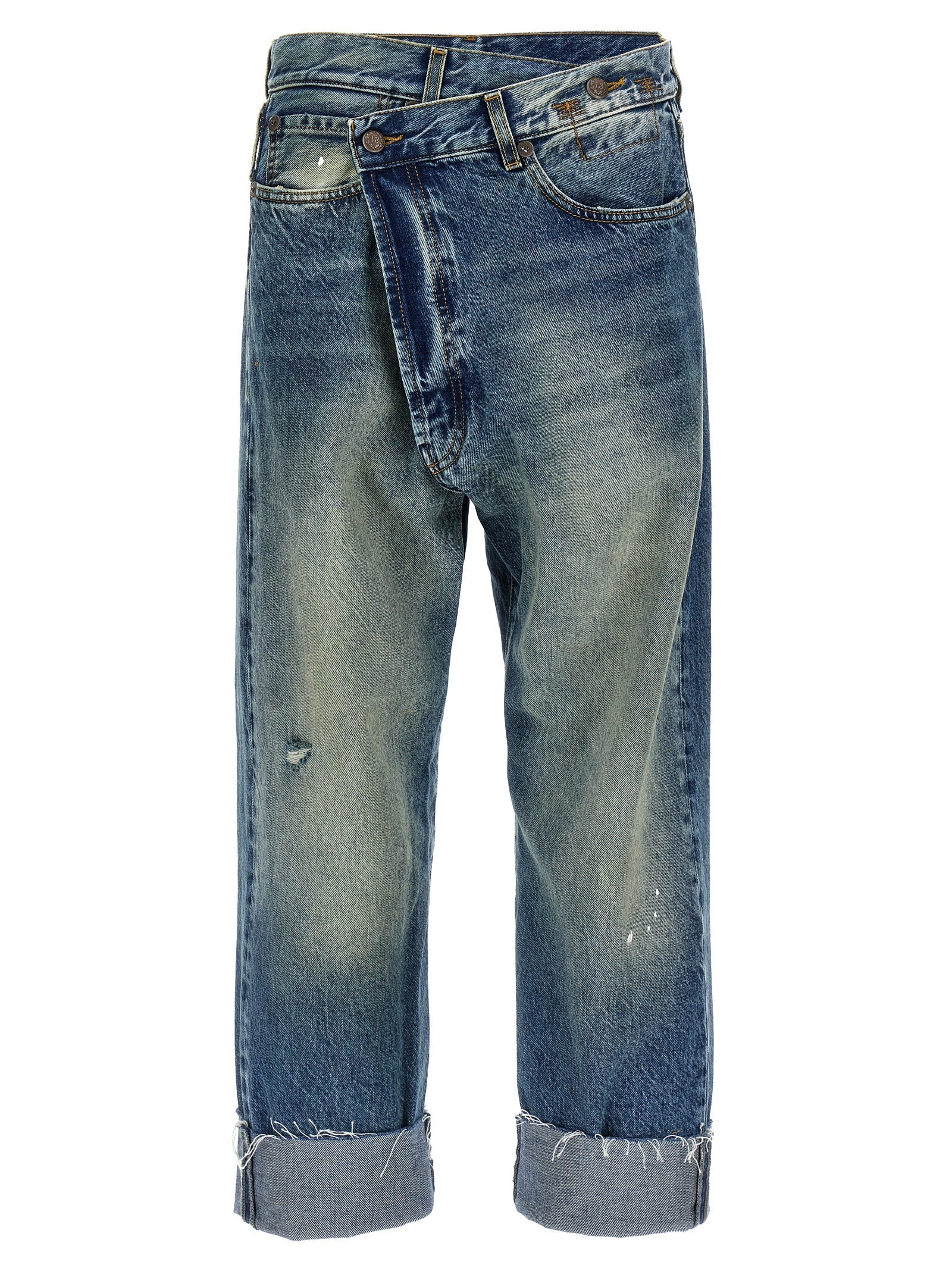 R13 Blue Cotton Straight-Leg Jeans