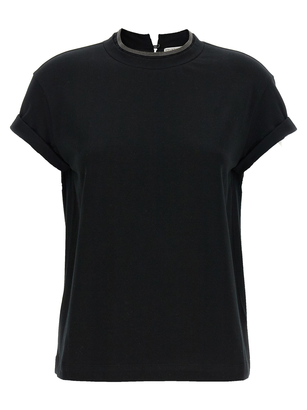 Brunello Cucinelli Black Cotton T-Shirt