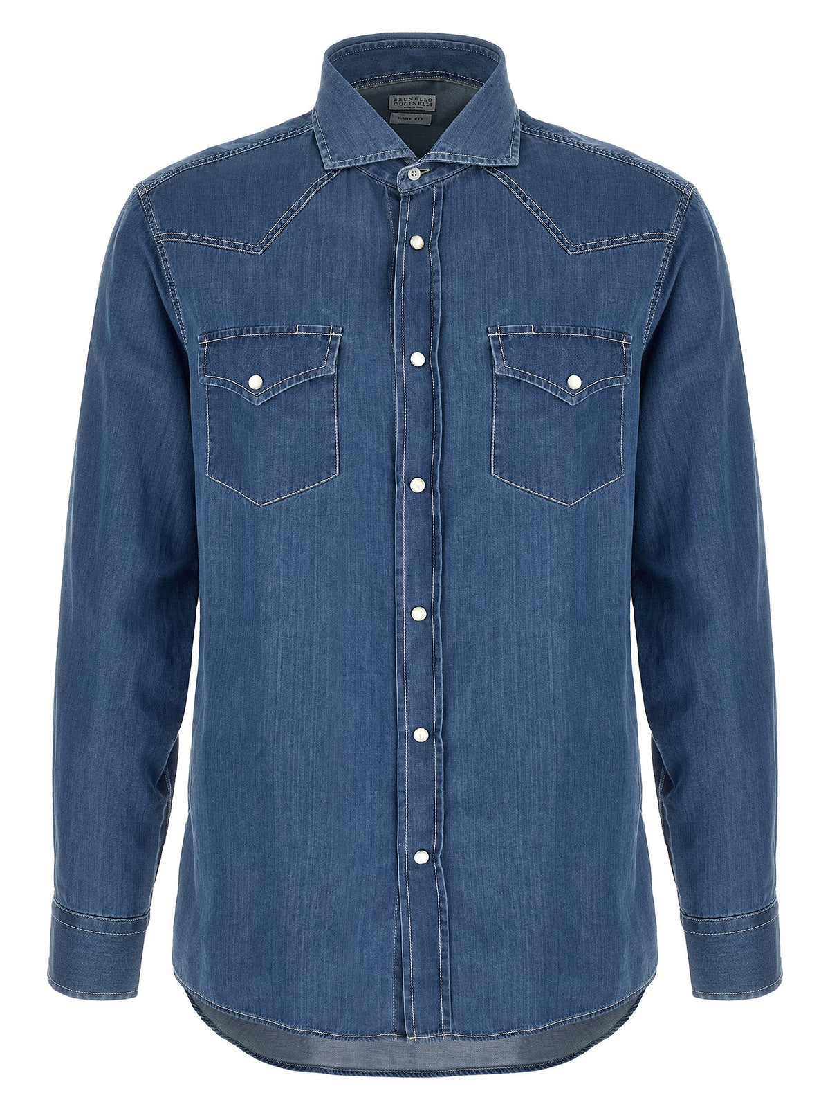 Brunello Cucinelli Blue Cotton Blouse