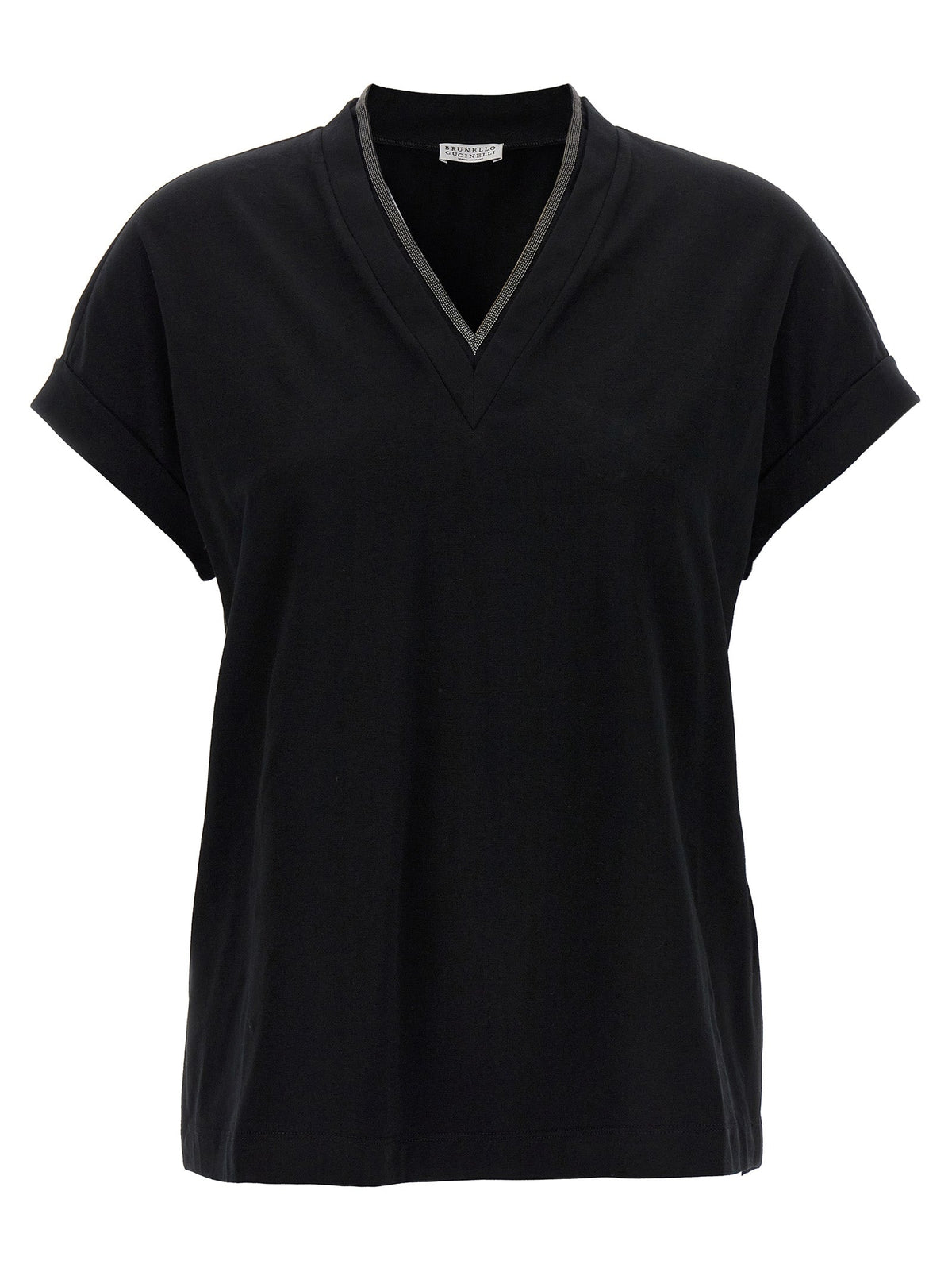 Brunello Cucinelli Black Cotton T-Shirt