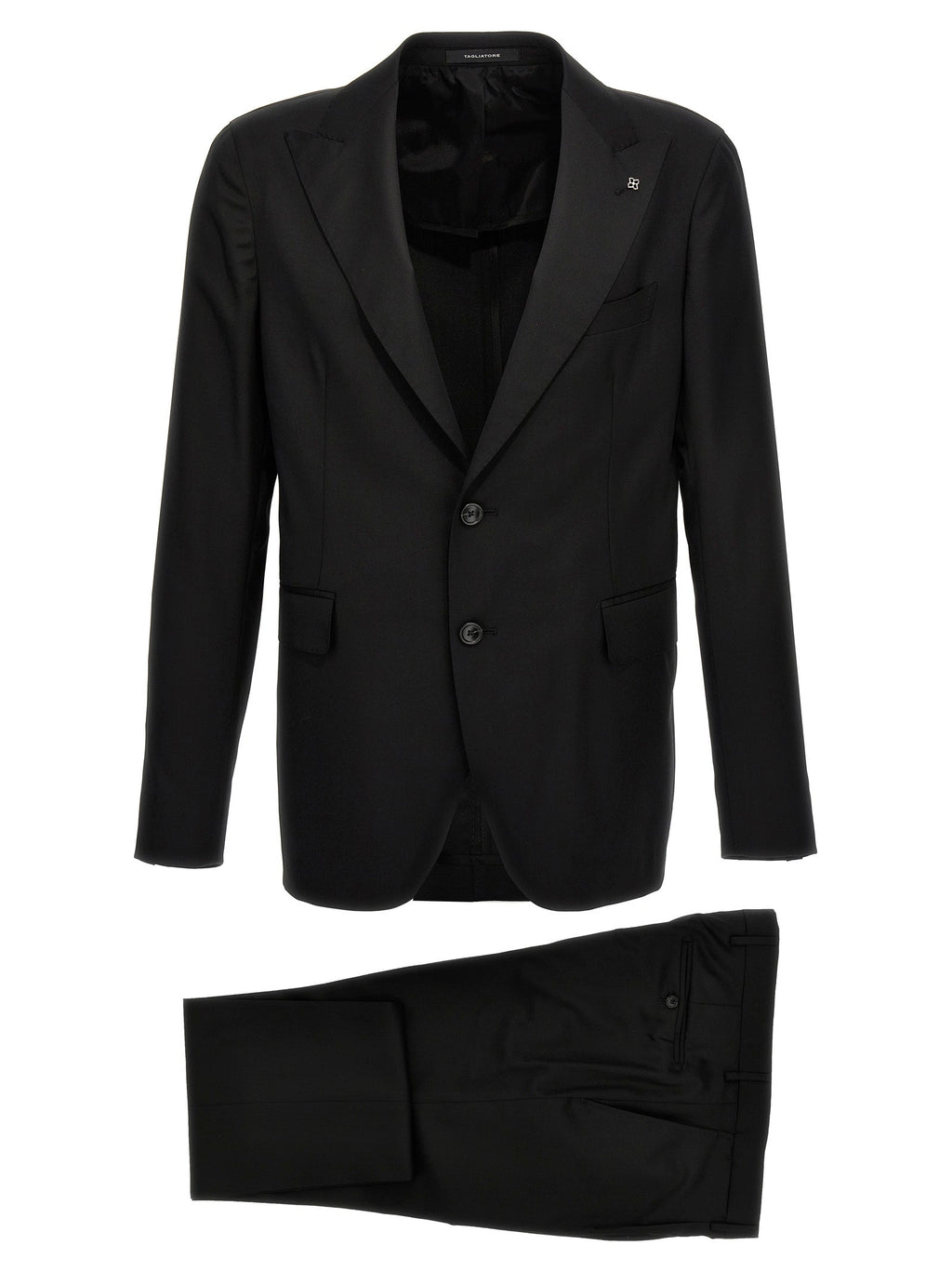Tagliatore Black Virgin Wool Two-Piece Suit