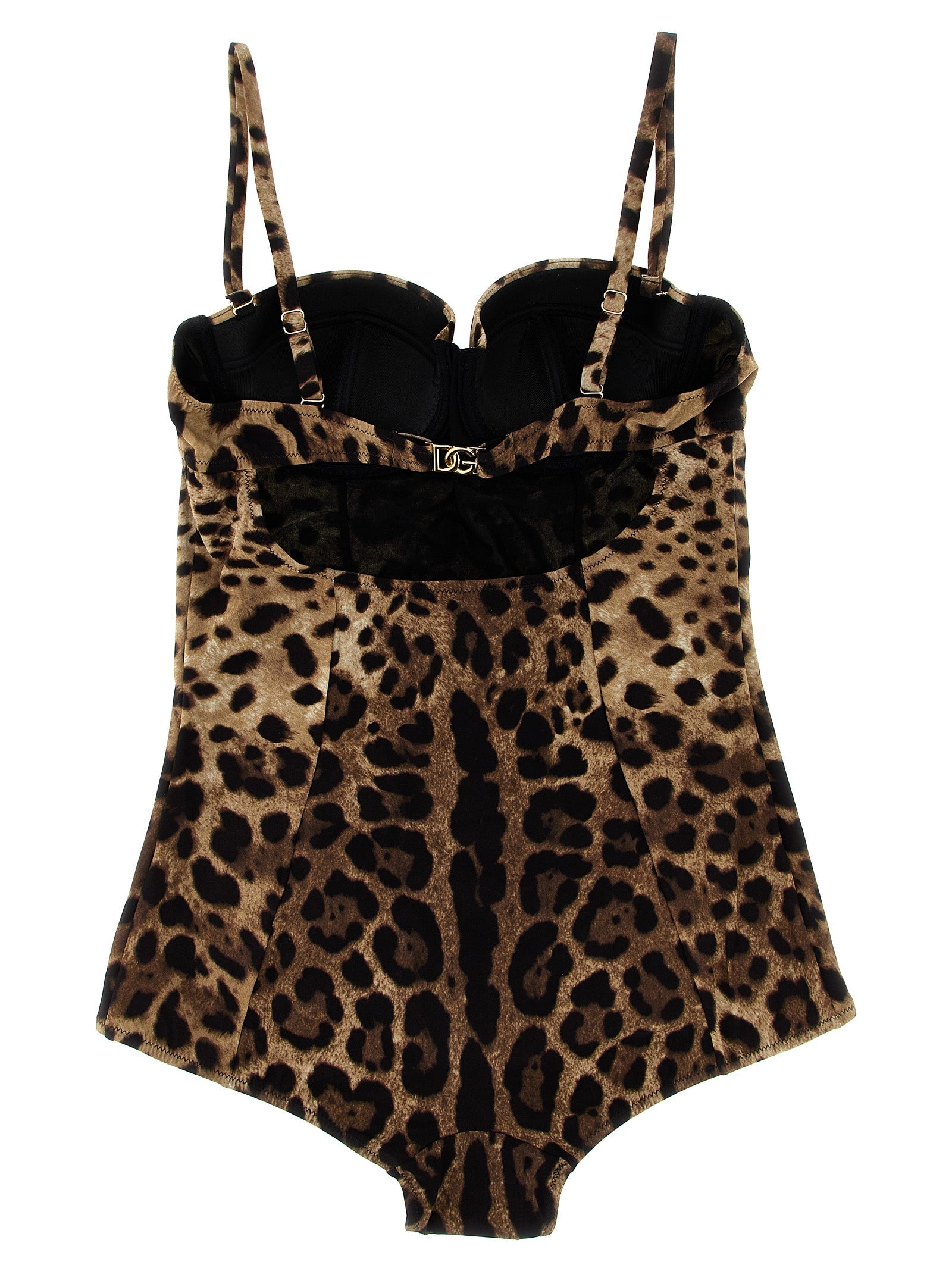 Dolce & Gabbana Brown Polyamide One-Piece Swimsuit