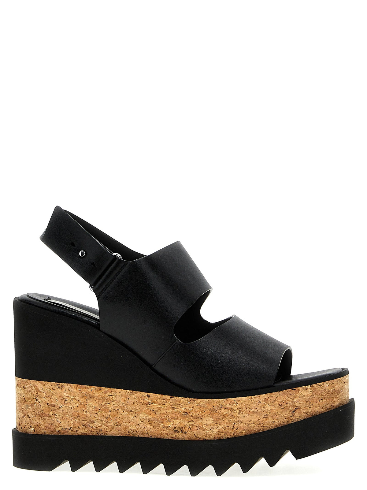 Stella McCartney Black Polyester Wedge Sandals