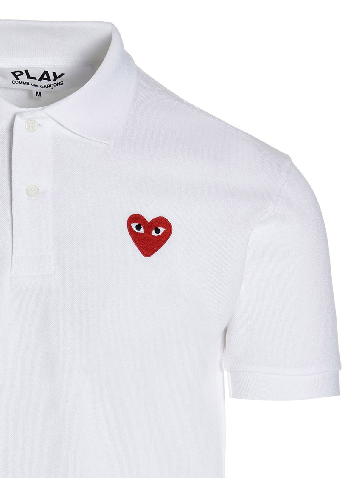 Comme Des Garçons Play White Cotton Polo Shirt