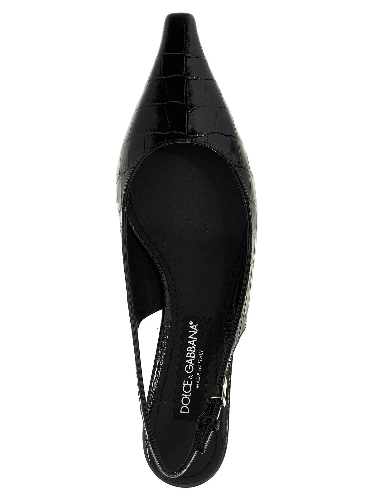 Dolce & Gabbana Black Calfskin Mid Heel Pumps
