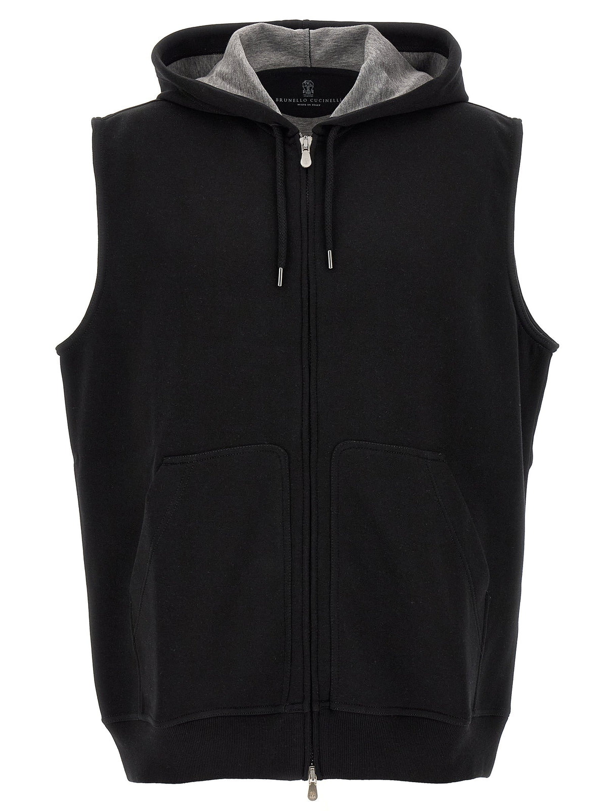 Brunello Cucinelli Black Cotton Sleeveless Jacket