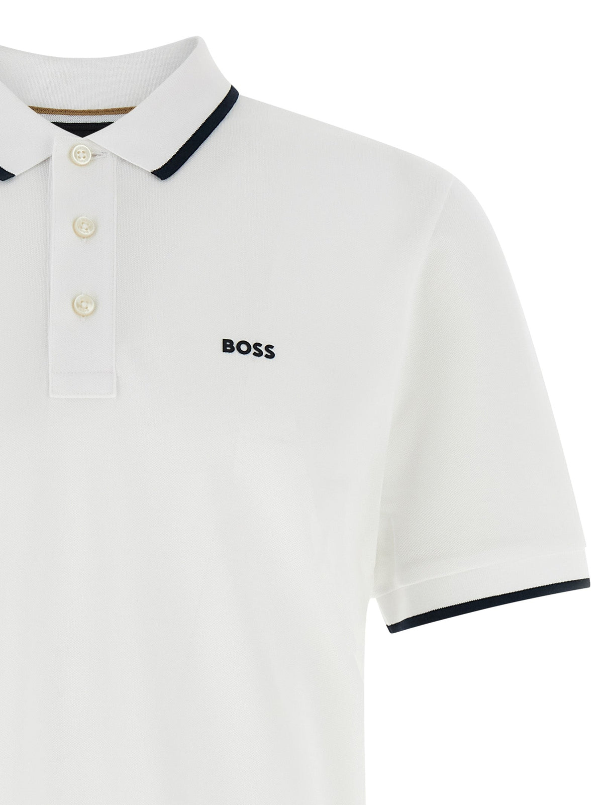 Hugo Boss White Cotton Polo Shirt