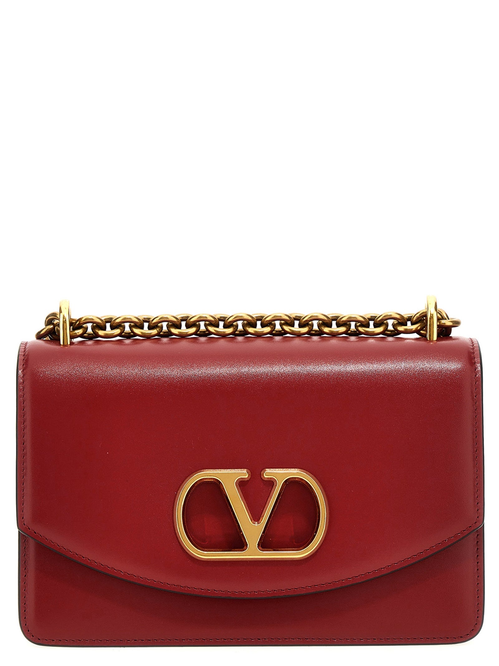 Valentino Garavani Red Calfskin Shoulder Bag