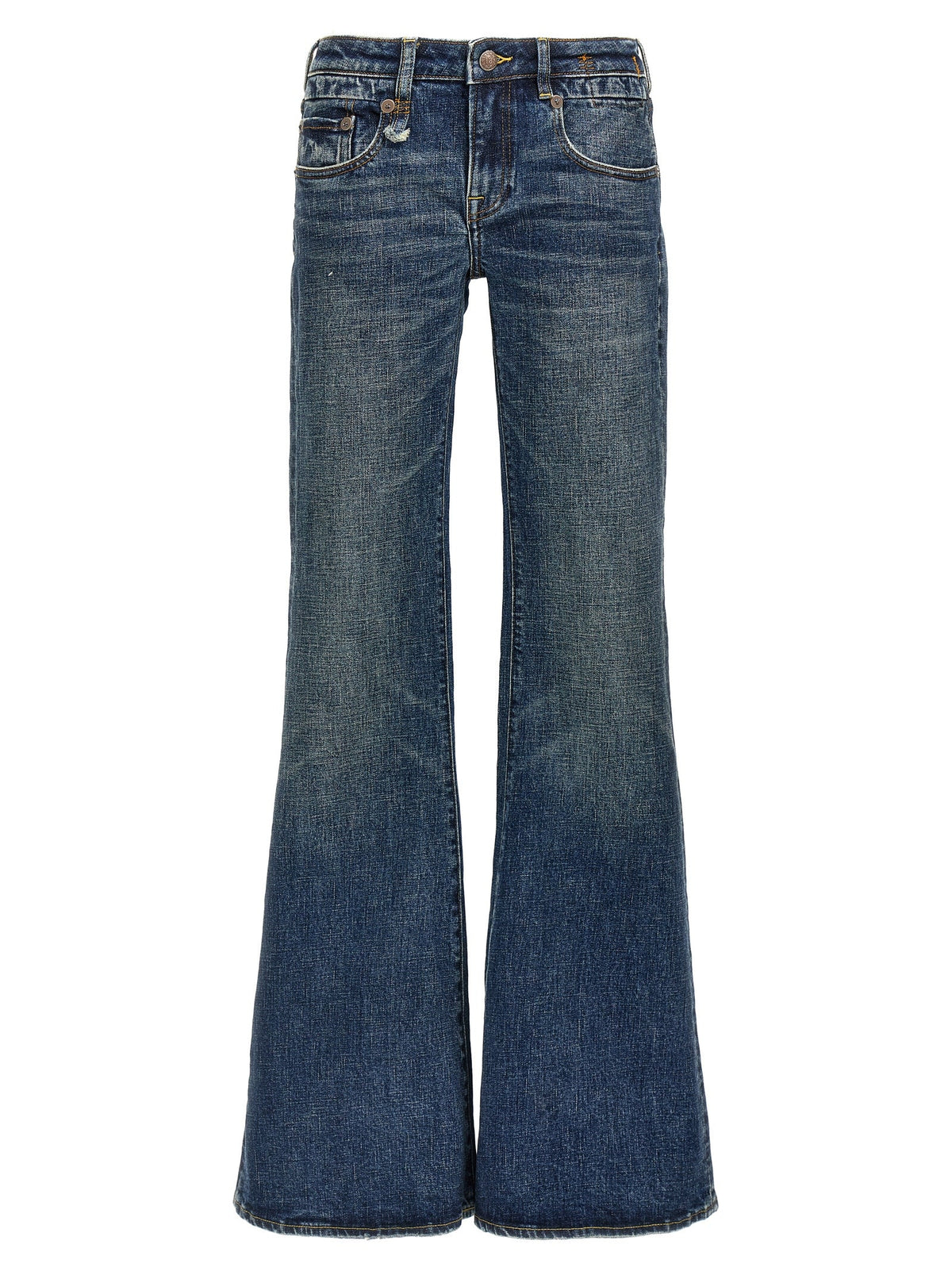 R13 Blue Cotton Flared Jeans
