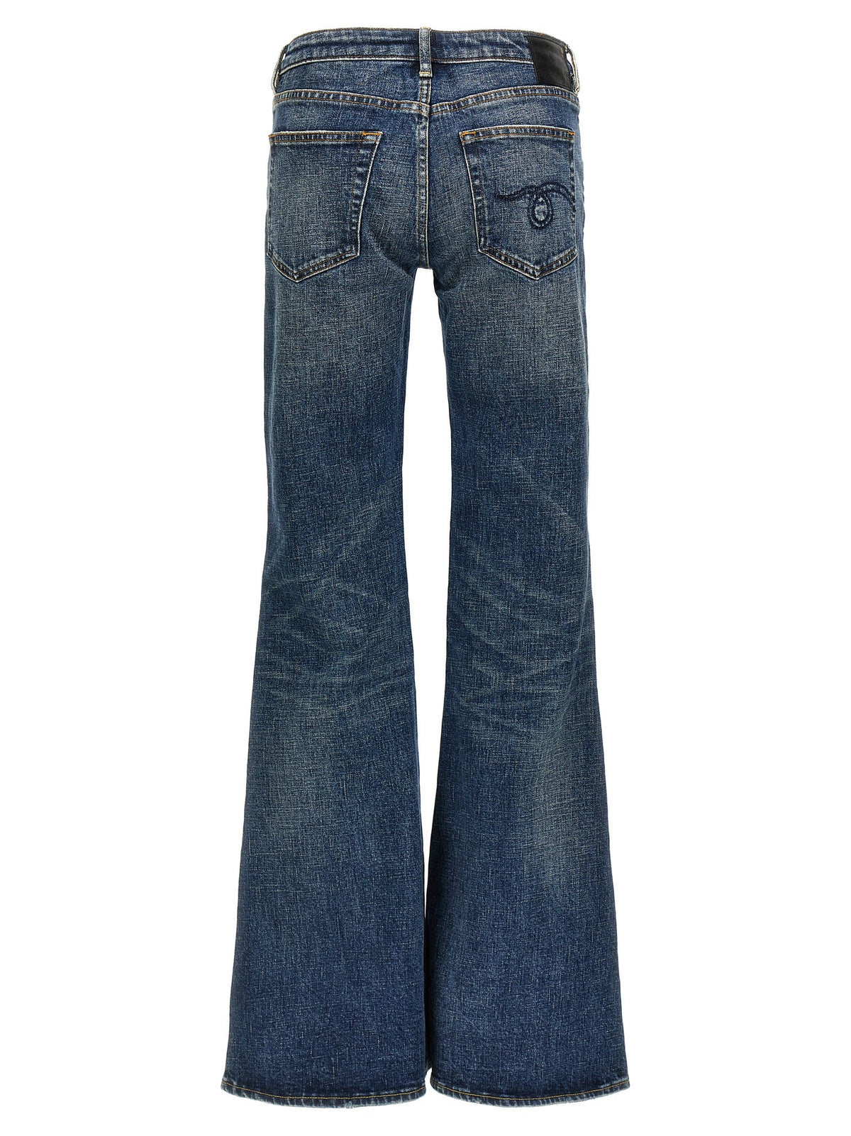 R13 Blue Cotton Flared Jeans