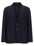Tagliatore Blue Silk Blazer
