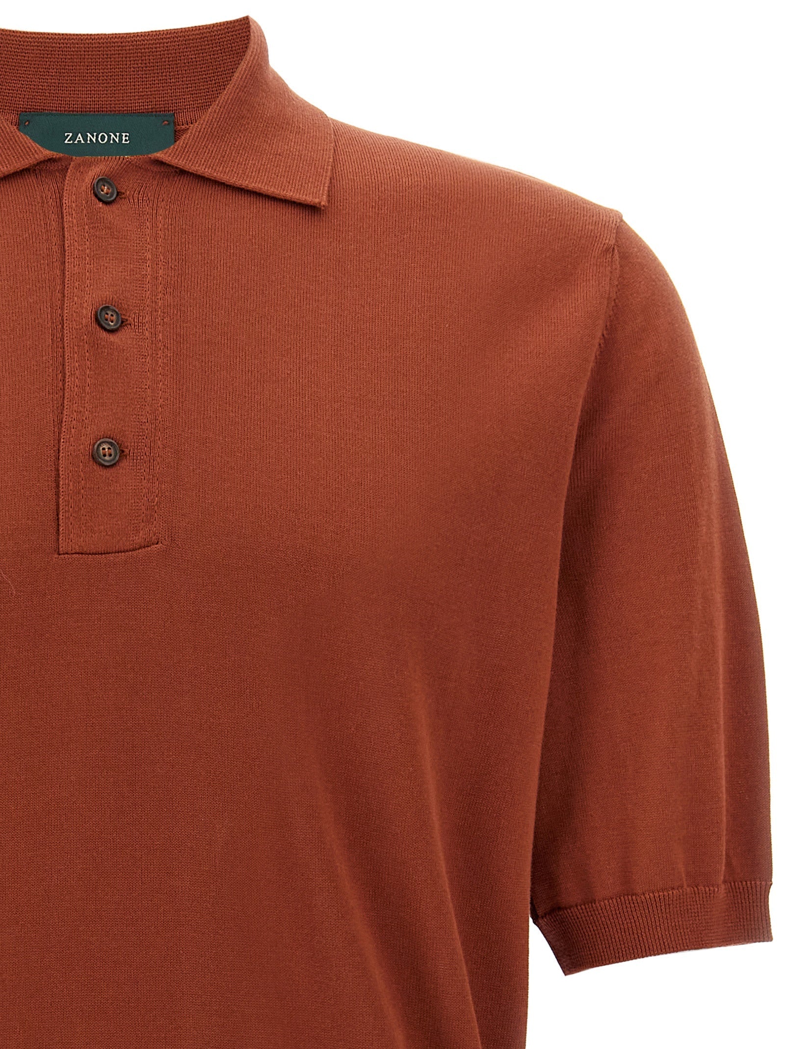 ZANONE Red Cotton Polo Shirt