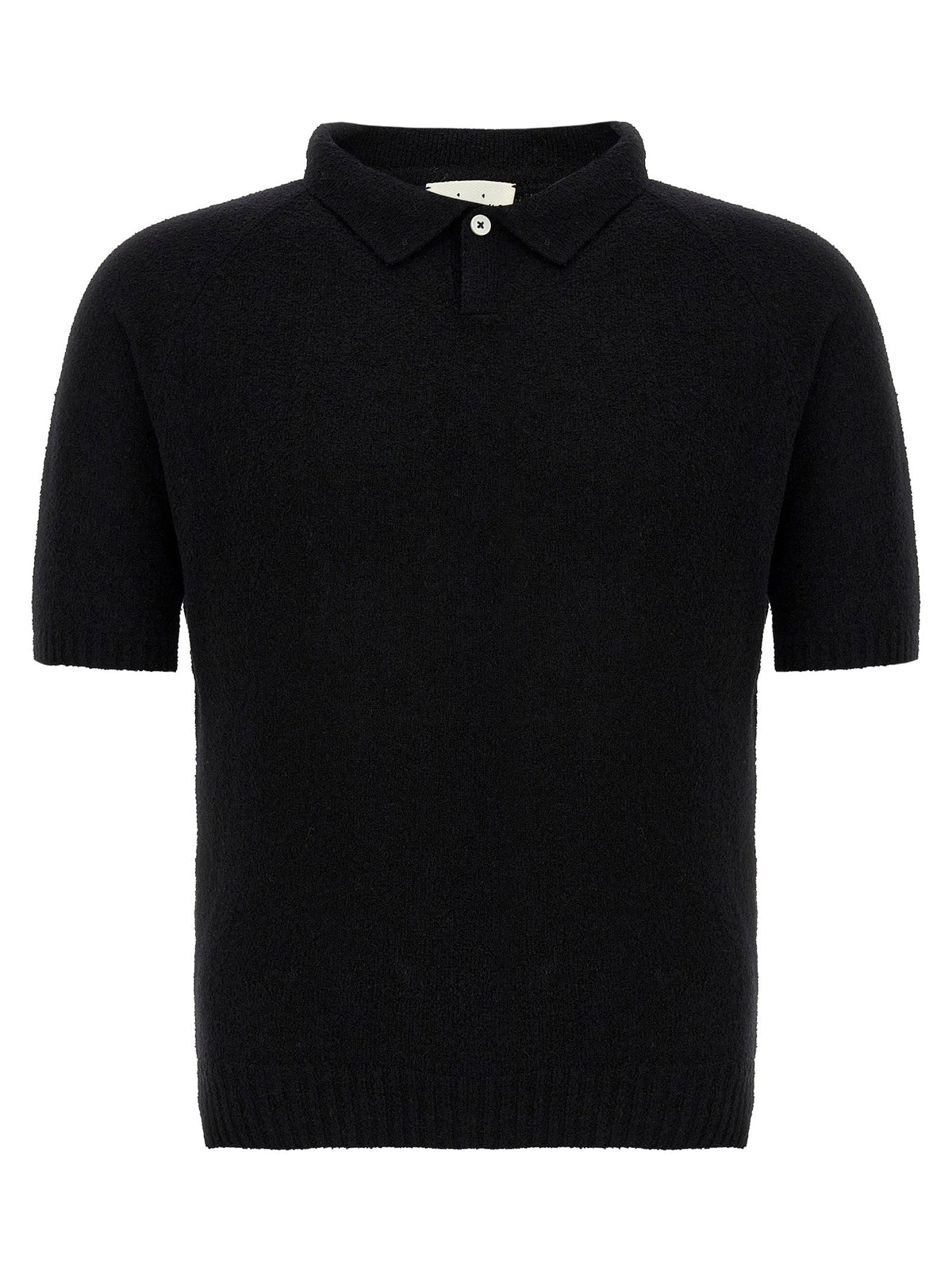 MA'RY'YA Black Cotton Polo Shirt
