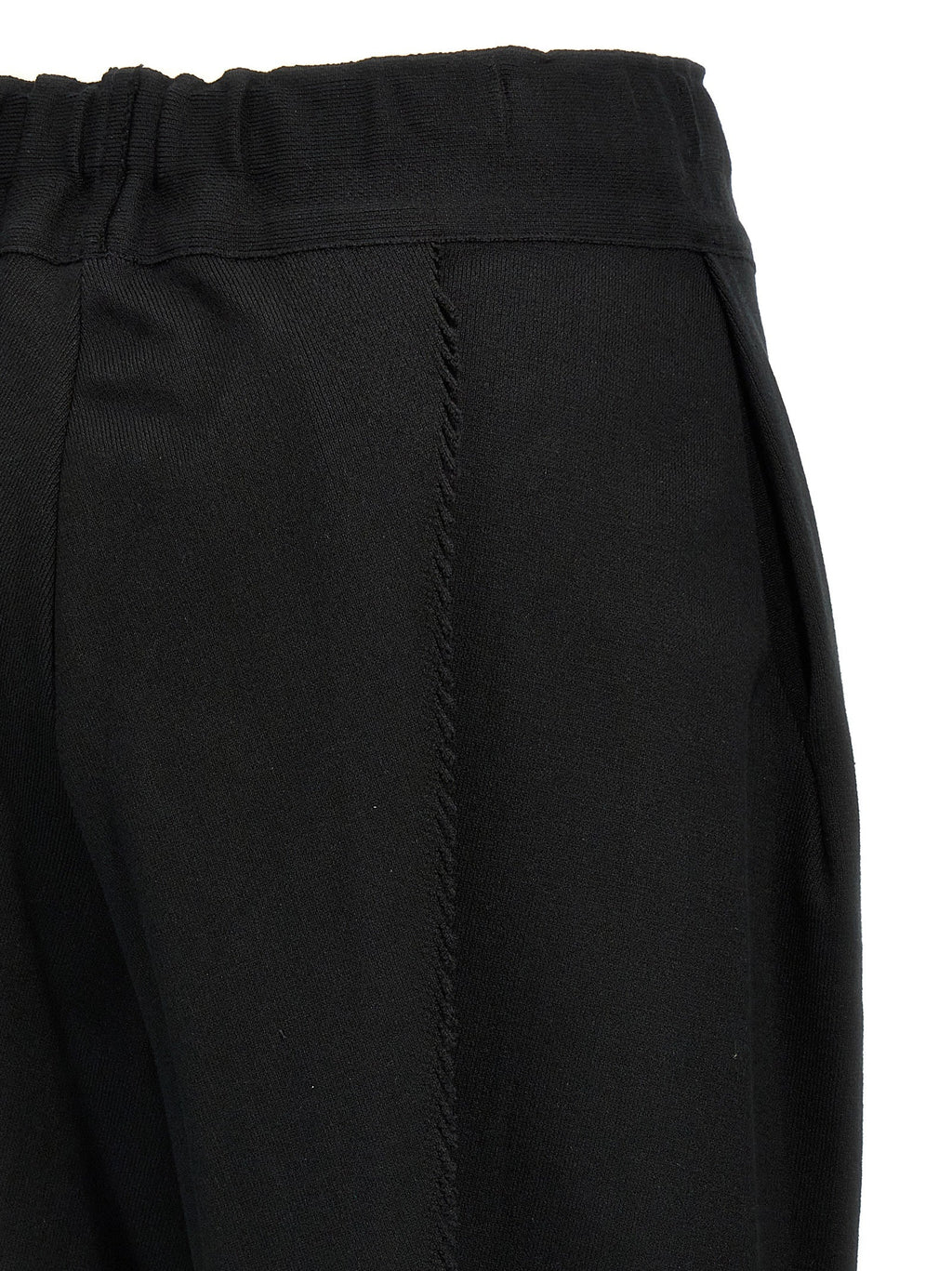 Issey Miyake Black Cotton Casual Pants