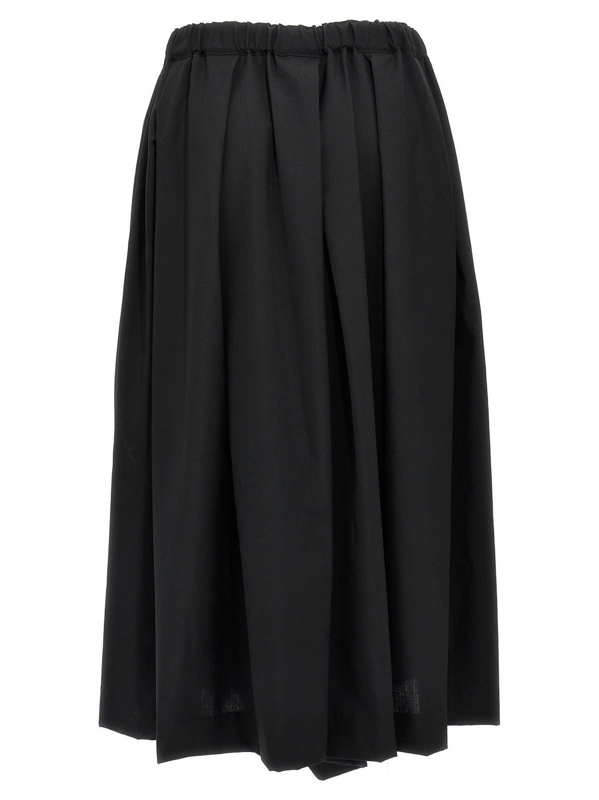 Comme Des Garçons Black Wool Midi Skirt