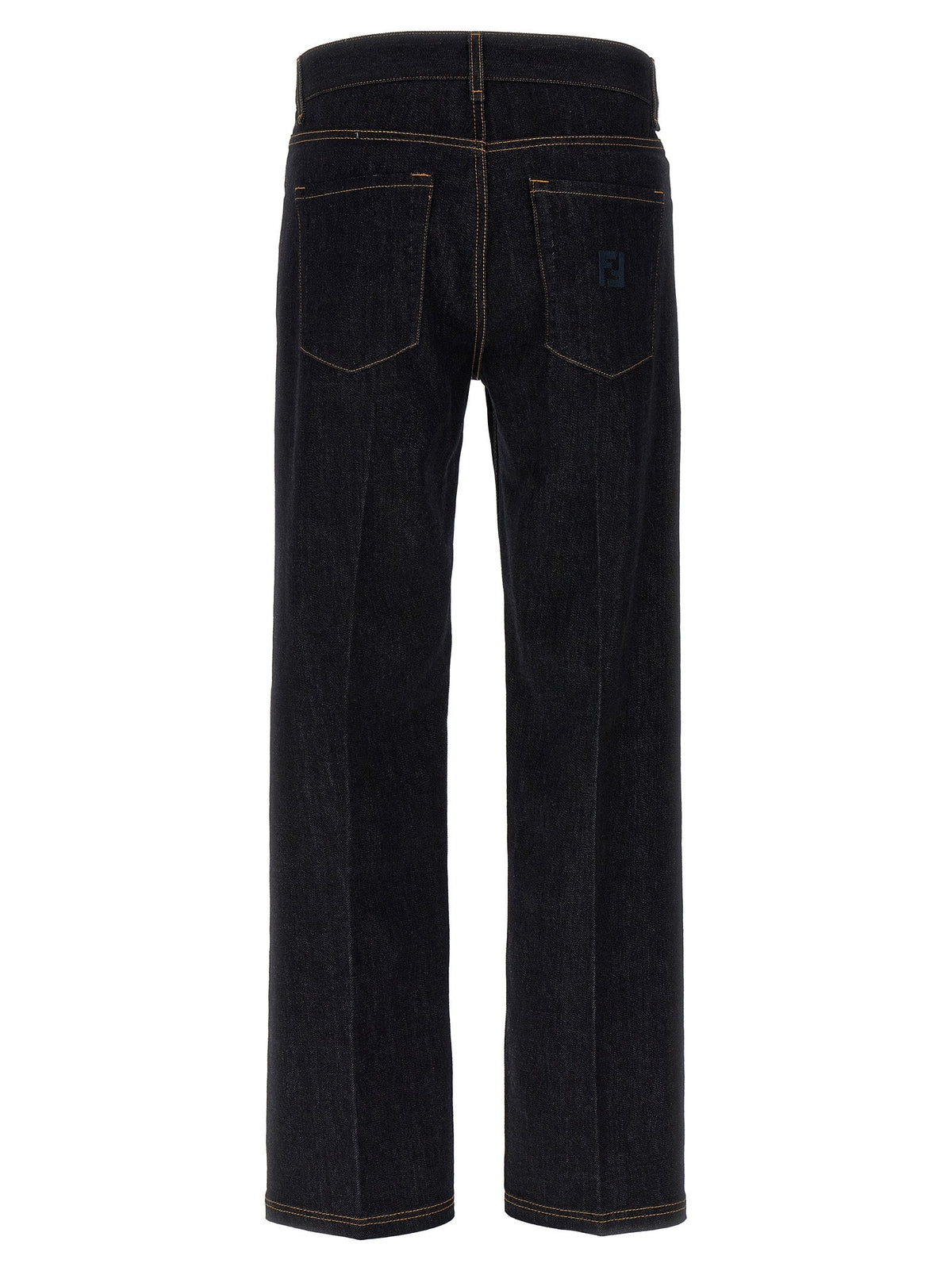Fendi Blue Cotton Straight-Leg Jeans