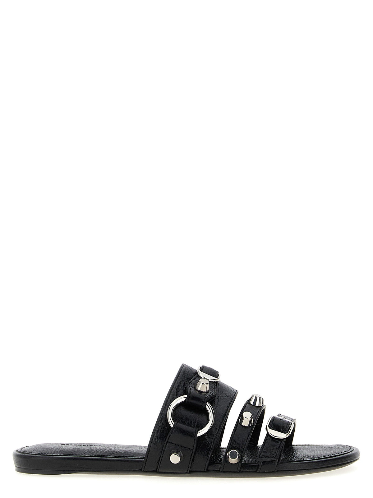 Balenciaga Black Lamb Leather Slides