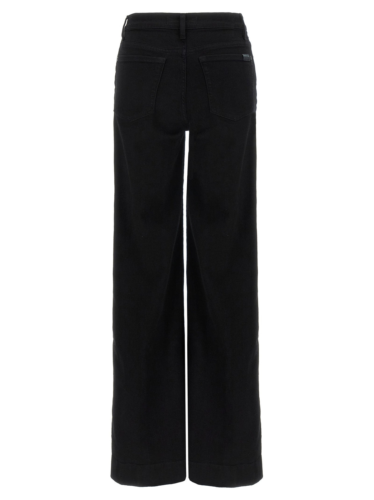 7 For All Mankind Black Cotton Flared Jeans